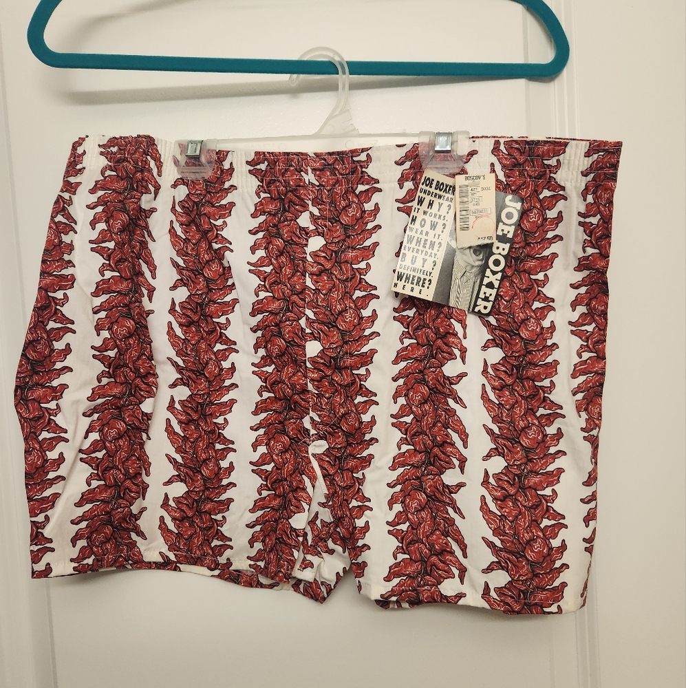 Joe Boxer Red and White Leaf Print Shorts